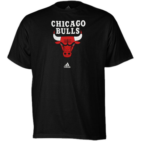 NBA Men adidas Chicago Bulls Primary Logo TShirt Black->nba t-shirts->Sports Accessory
